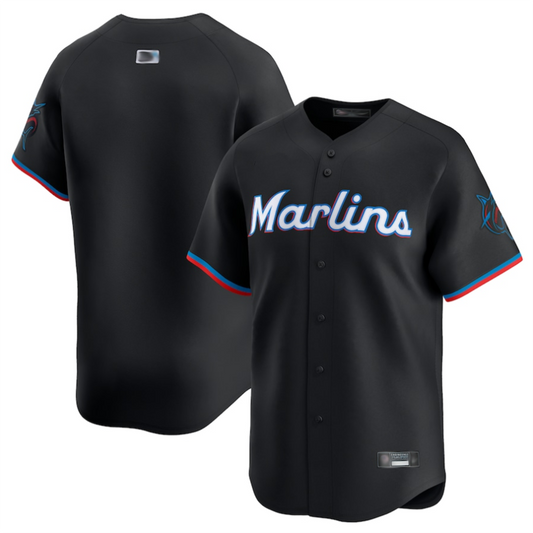 M.Marlins Blank Player Black Limited Game Baseball Jerseys
