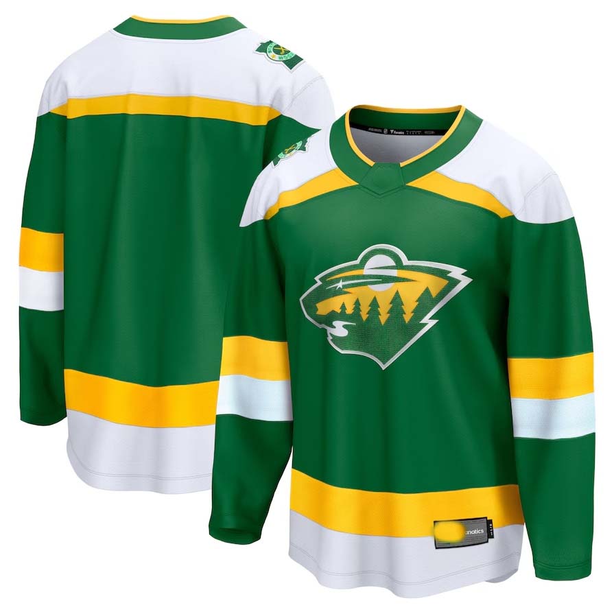 M.Wild Fanatics Blank Player Game Hockey Jersey ��C Green Stitched American Hockey Jerseys