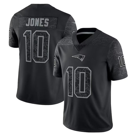 NE.Patriots #10 Drake Maye Player Black REFLECTIVE Limited Football Jerseys