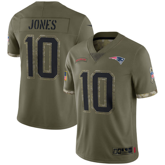 NE.Patriots #10 Drake Maye Player Salute To Service Olive Football Jerseys