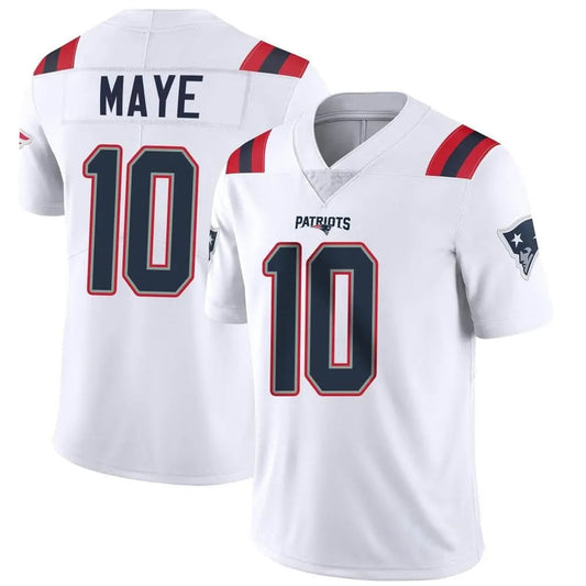 NE.Patriots #10 Drake Maye Player White Vapor Limited Football Jerseys