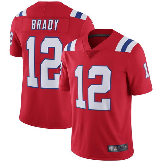 NE.Patriots #12 Tom Brady Player Red Home Limited Football Jerseys