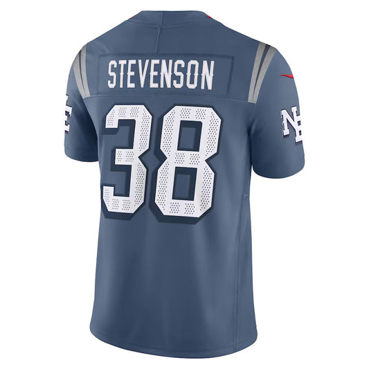 NE.Patriots #38 Rhamondre Stevenson Player Storm Blue Rivalries Collection Limited Football Jerseys