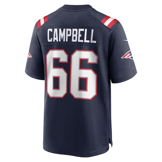 NE.Patriots #66 Will Campbell Player Navy Home Game Football Jerseys