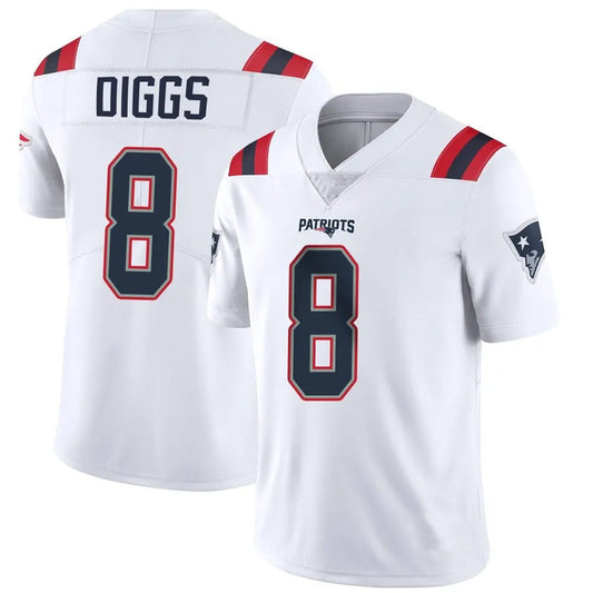 NE.Patriots #8 Stefon Diggs Player White Vapor Limited Game Football Jerseys