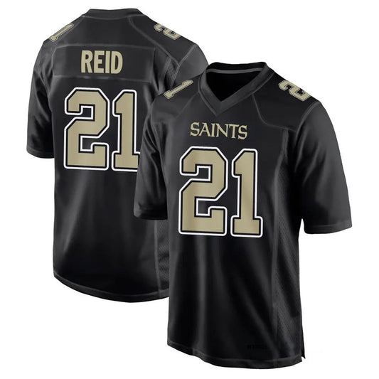 NO.Saints #21 Justin Reid Player Carbon Black Fashion Game Football Jerseys
