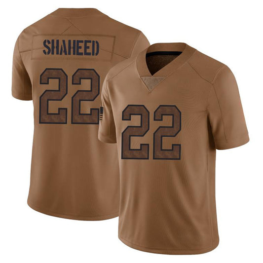 NO.Saints #22 Rashid Shaheed Player Brown Salute To Service Limited Football Jerseys