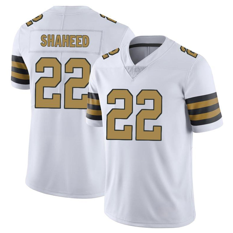 NO.Saints #22 Rashid Shaheed Player Limited White Color Rush Football Jerseys