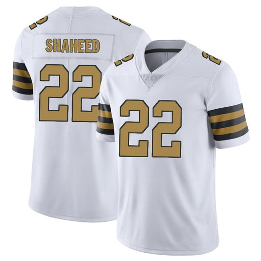 NO.Saints #22 Rashid Shaheed Player Limited White Color Rush Football Jerseys