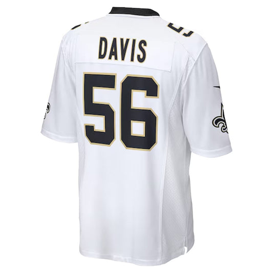 NO.Saints #56 Demario Davis Player White Home Game Football Jerseys