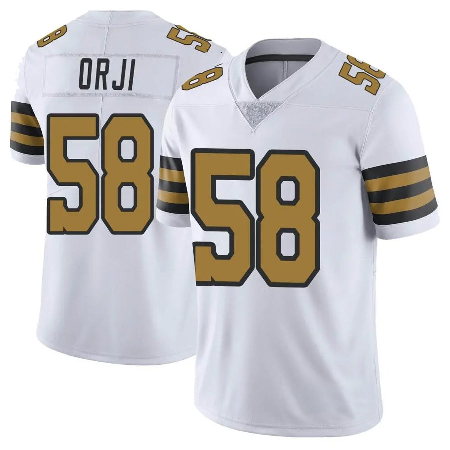 NO.Saints #58 Anfernee Orji Player White Alternate Vapor Limited Football Jerseys