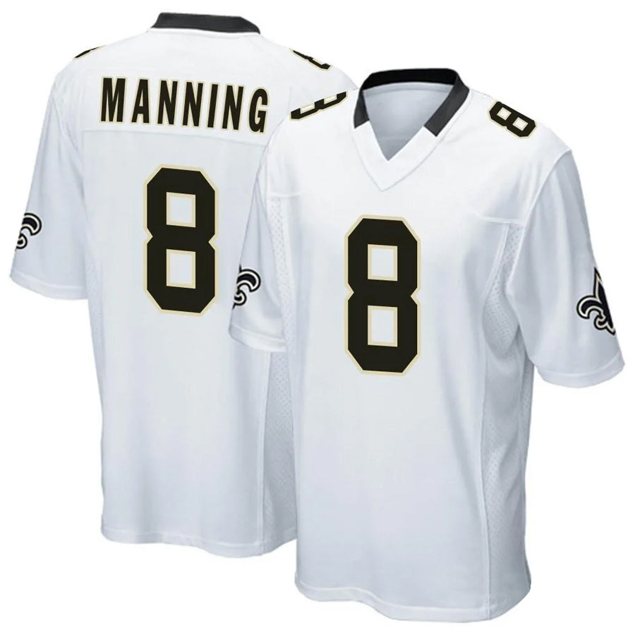 NO.Saints #8 Archie Manning Player White Home Game Football Jerseys
