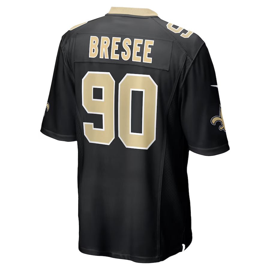 NO.Saints #90 Bryan Bresee Player Black Home Game Football Jerseys