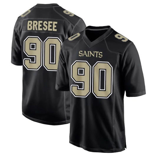 NO.Saints #90 Bryan Bresee Player Carbon Black Fashion Game Football Jerseys