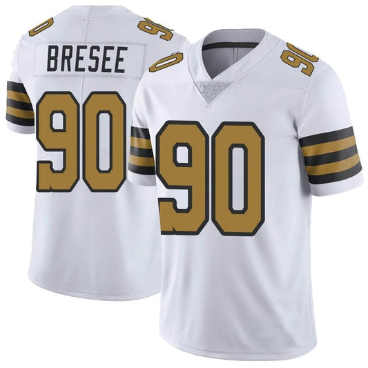 NO.Saints #90 Bryan Bresee Player White Alternate Vapor Limited Football Jerseys