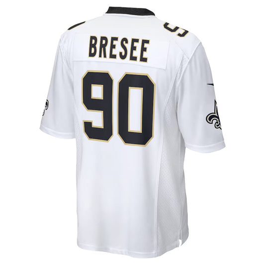 NO.Saints #90 Bryan Bresee Player White Home Game Football Jerseys