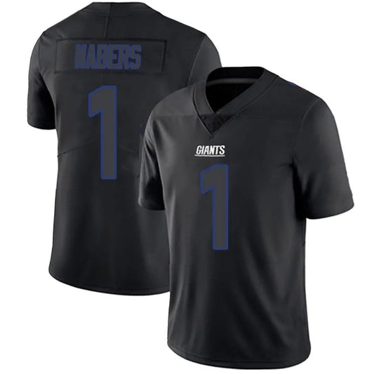 NY.Giants #1 Malik Nabers Player Limited Black Impact Football Jerseys
