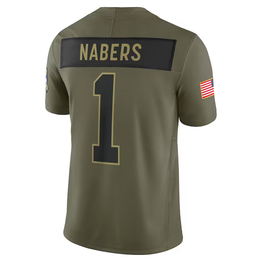 NY.Giants #1 Malik Nabers Player Olive Salute to Service Limited Football Jerseys