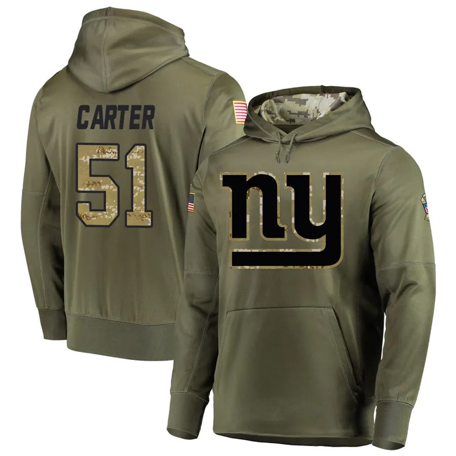 NY.Giants #51 Abdul Carter Player Salute to Service Hoodies Football Jerseys