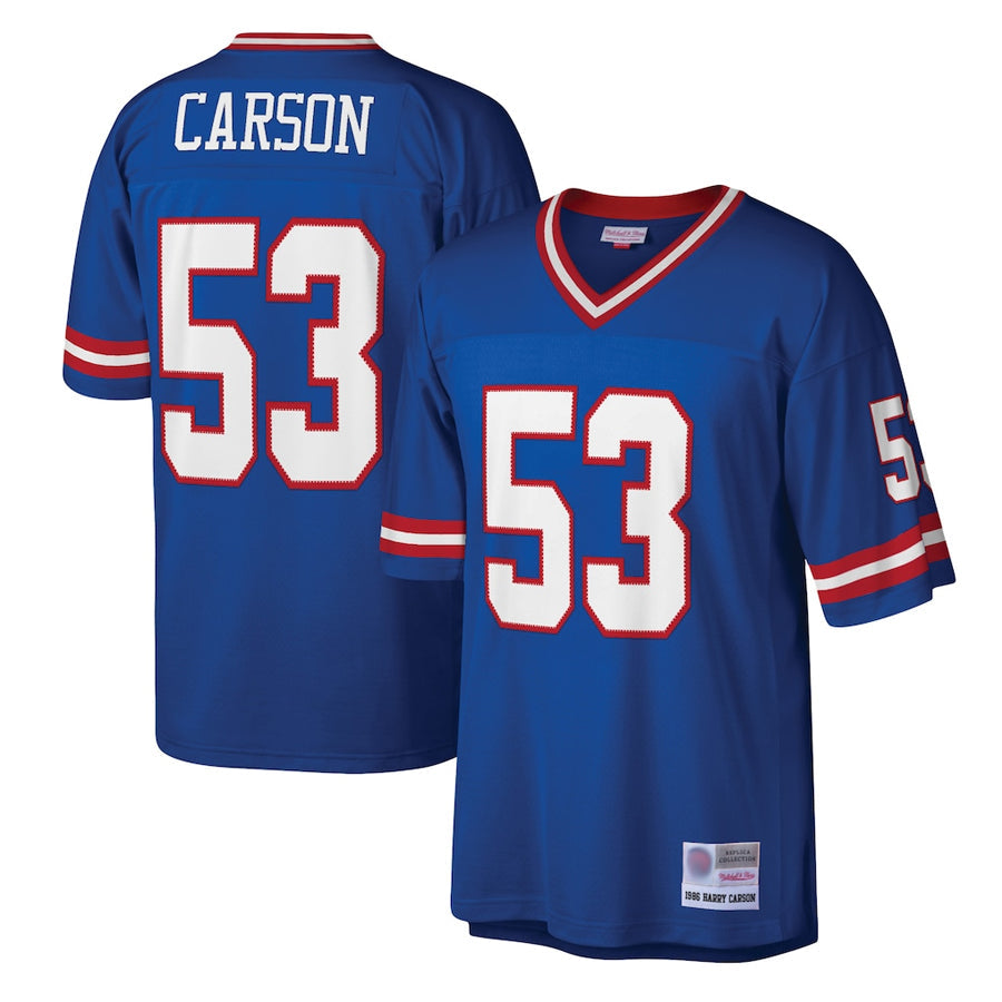 NY.Giants #53 Harry Carson Player Mitchell & Ness Royal Legacy Football Jerseys