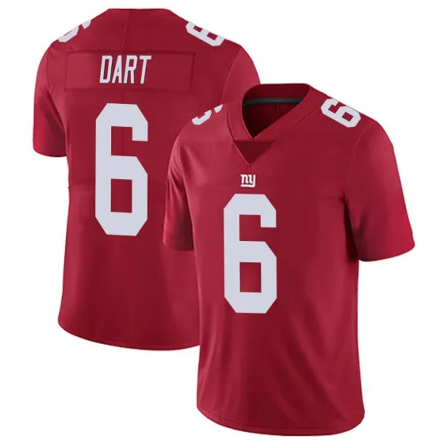 NY.Giants #6 Jaxson Dart Player Red Alternate Vapor Limited Football Jerseys