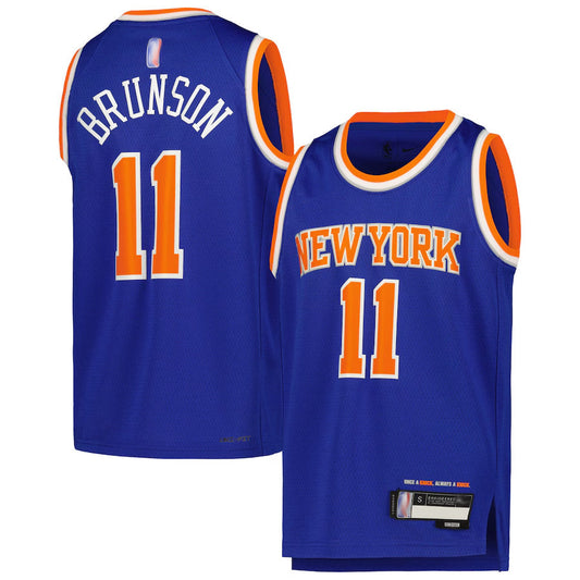 NY.Knicks #11 Jalen Brunson Player Blue Swingman Icon Edition Basketball Jerseys