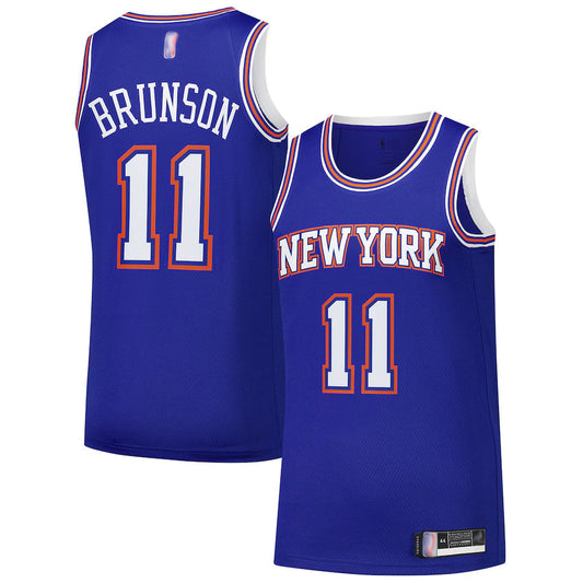 NY.Knicks #11 Jalen Brunson Player Blue Swingman Statement Edition Basketball Jerseys