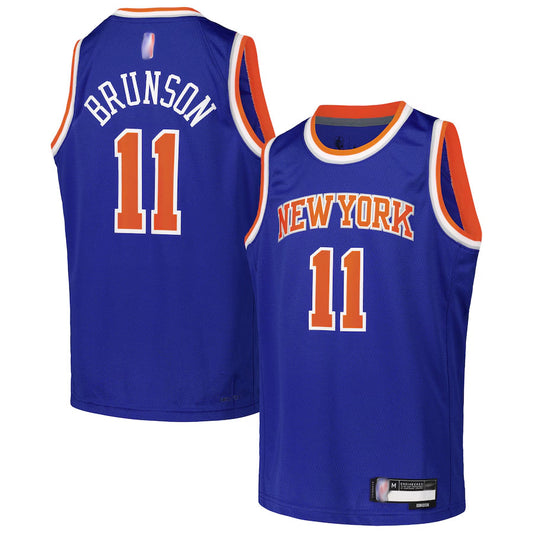 NY.Knicks #11 Jalen Brunson Player Swingman Icon Edition Blue Basketball Jerseys