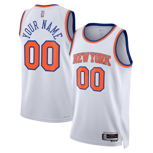 NY.Knicks Player White Swingman Custom Association Edition Basketball Jerseys
