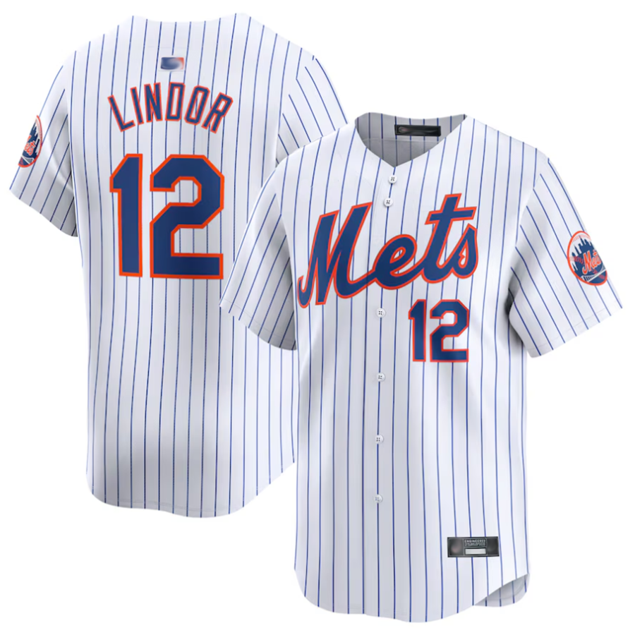 NY.Mets #12 Francisco Lindor Player White Home Limited Baseball Jerseys