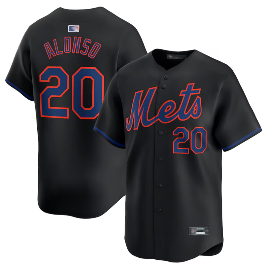NY.Mets #20 Pete Alonso Player Black Limited Baseball Jerseys
