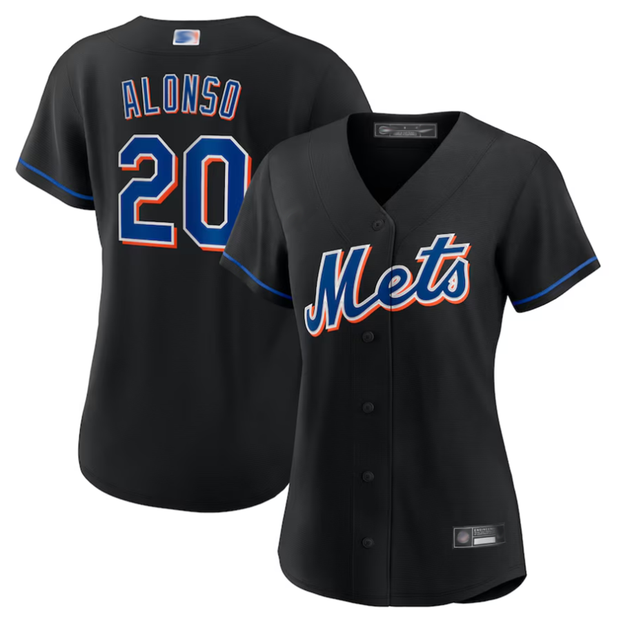 NY.Mets #20 Pete Alonso Player Black Replica Baseball Jerseys