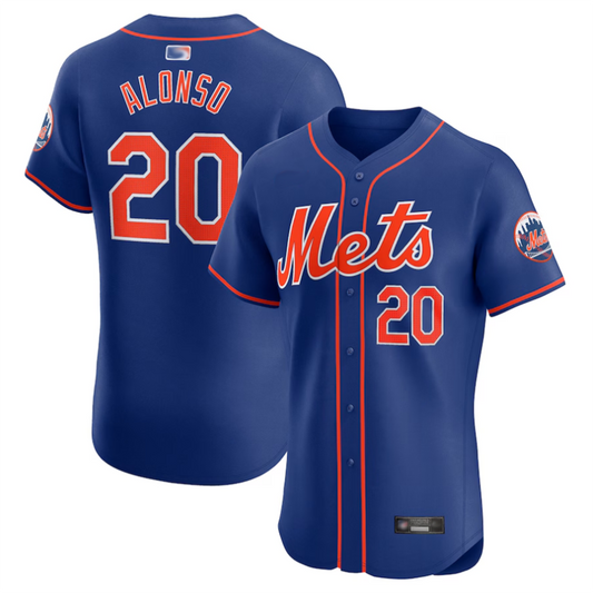 NY.Mets #20 Pete Alonso Player Royal Elite Baseball Jerseys