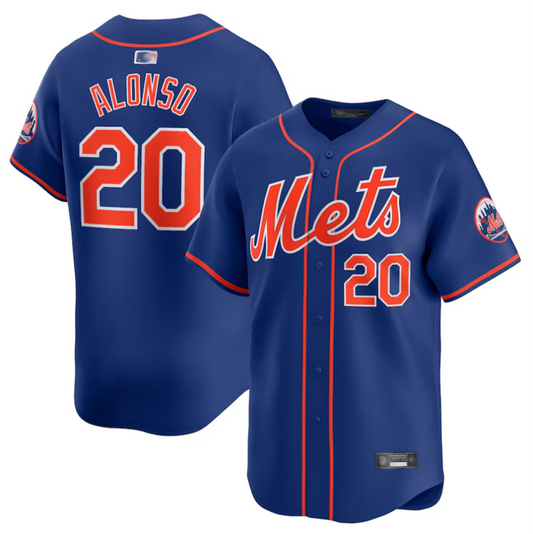 NY.Mets #20 Pete Alonso Player Royal Limited Baseball Jerseys