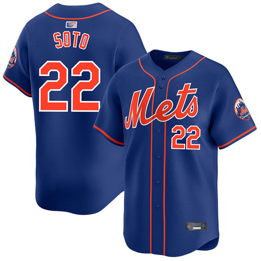 NY.Mets #22 Juan Soto Player Royal Home Limited Baseball Jerseys
