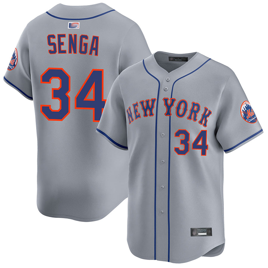 NY.Mets #34 Kodai Senga Player Gray Road Limited Baseball Jerseys