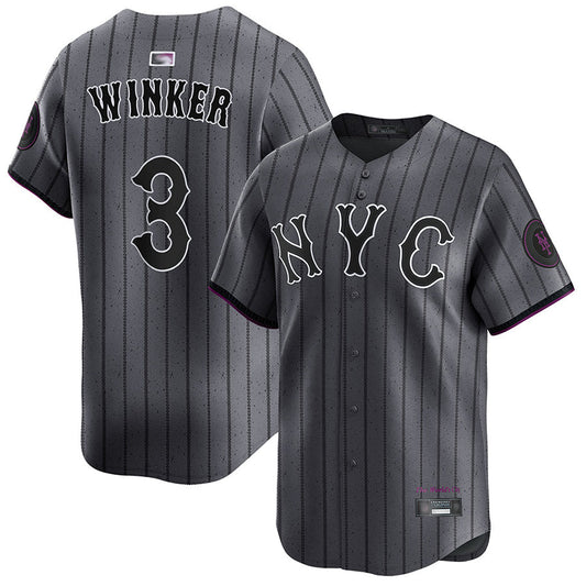 NY.Mets #3 Jesse Winker Player City Connect Limited Baseball Jerseys