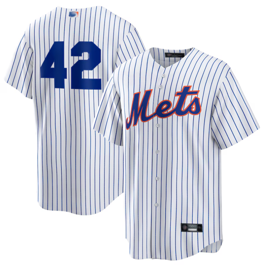 NY.Mets #42 Player White Home 2025 Jackie Robinson Day Replica Baseball Jerseys