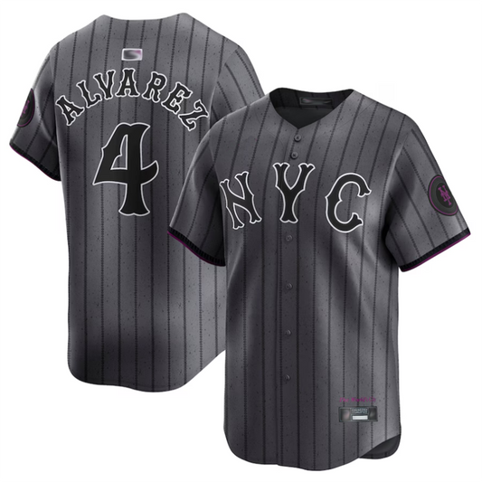 NY.Mets #4 Francisco Alvarez Player Gray City Connect Limited Baseball Jerseys