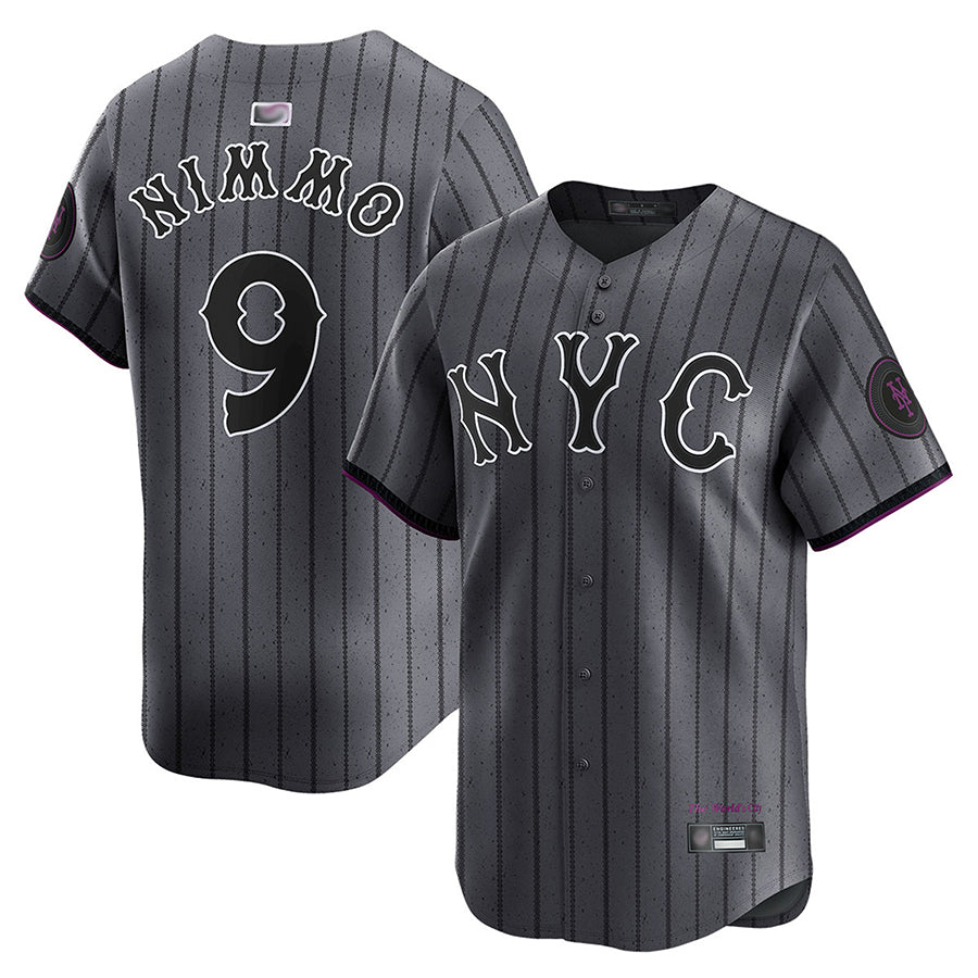 NY.Mets #9 Brandon Nimmo Player City Connect Limited Baseball Jerseys