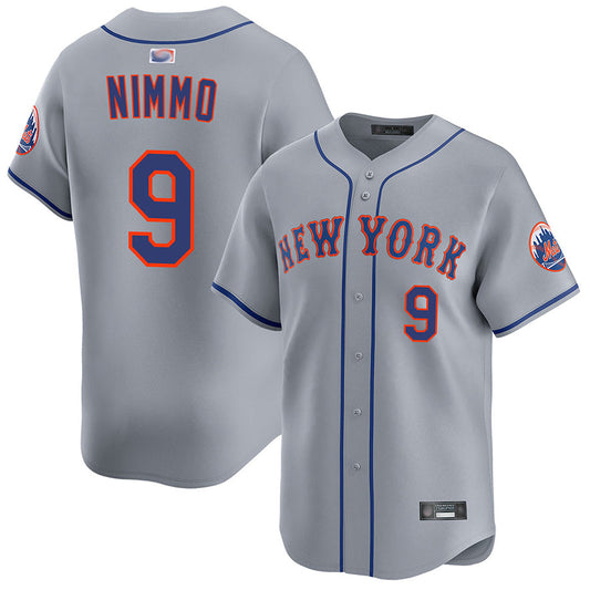 NY.Mets #9 Brandon Nimmo Player Road Limited Baseball Jerseys