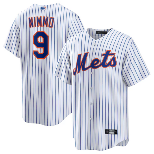 NY.Mets #9 Brandon Nimmo Player White Home Replica Baseball Jerseys