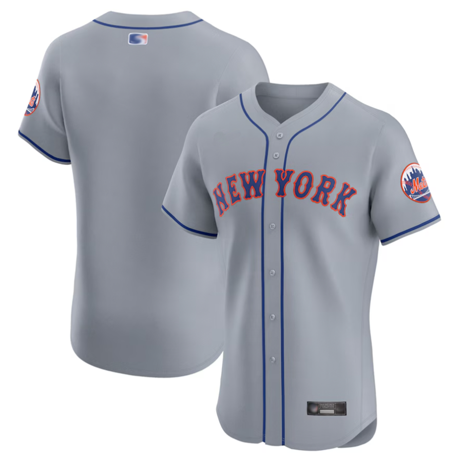 NY.Mets Blank Player Gray Road Vapor Premier Elite Baseball Jerseys
