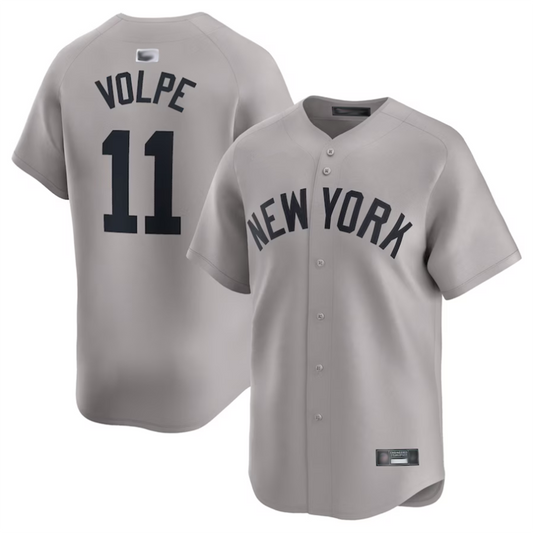 NY.Yankees #11 Anthony Volpe Player Gray Limited Baseball Jerseys