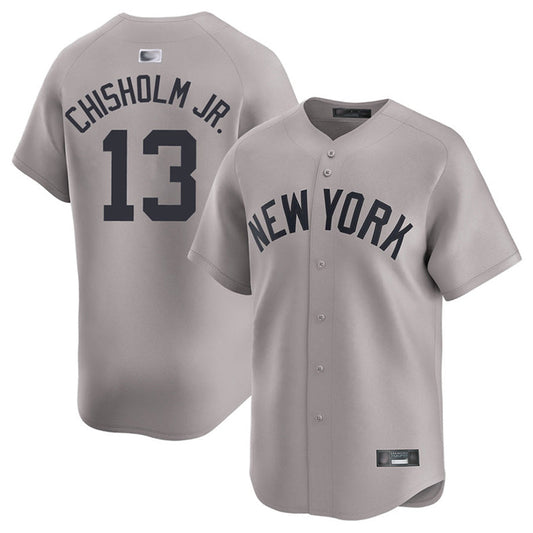 NY.Yankees #13 Jazz Chisholm Jr. Playre Gray Home Limited Baseball Jerseys