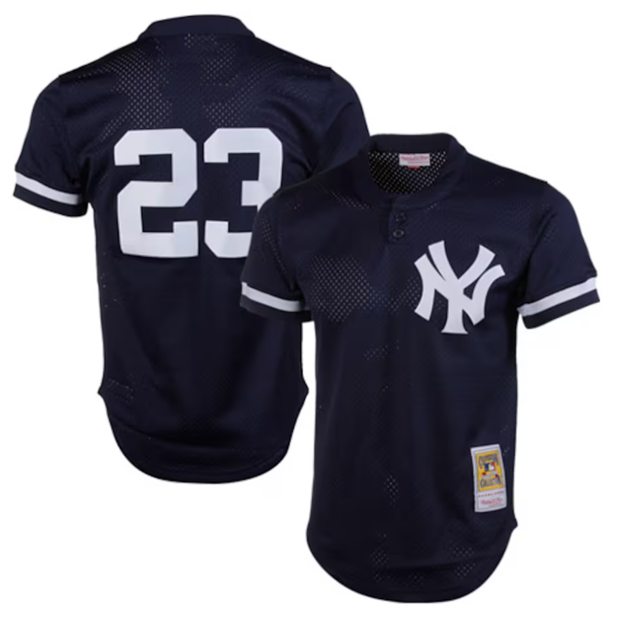 NY.Yankees #23 Don Mattingly Player Mitchell & Ness Navy 1995 Cooperstown Collection Mesh Batting Practice Baseball Jerseys