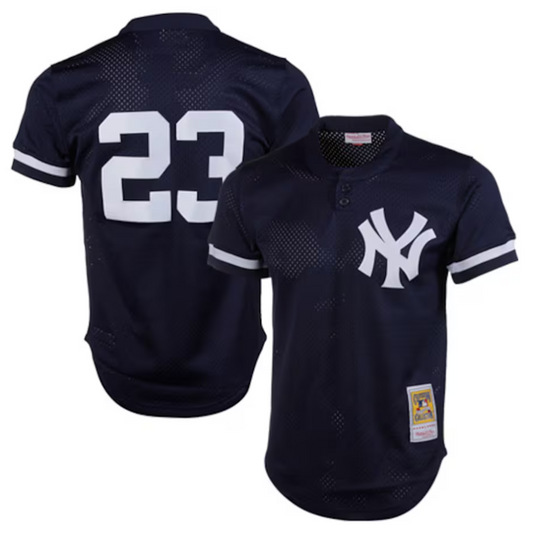NY.Yankees #23 Don Mattingly Player Mitchell & Ness Navy 1995 Cooperstown Collection Mesh Batting Practice Baseball Jerseys
