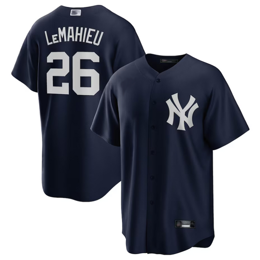NY.Yankees #26 DJ LeMahieu Player Navy Replica Baseball Jerseys