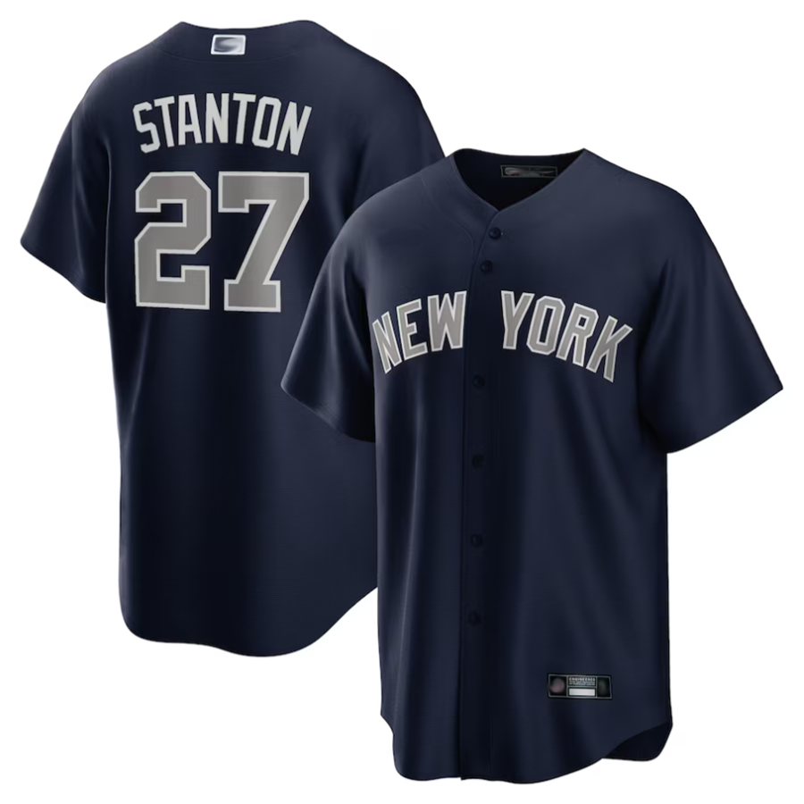 NY.Yankees #27 Giancarlo Stanton Player Navy Replica Baseball Jerseys