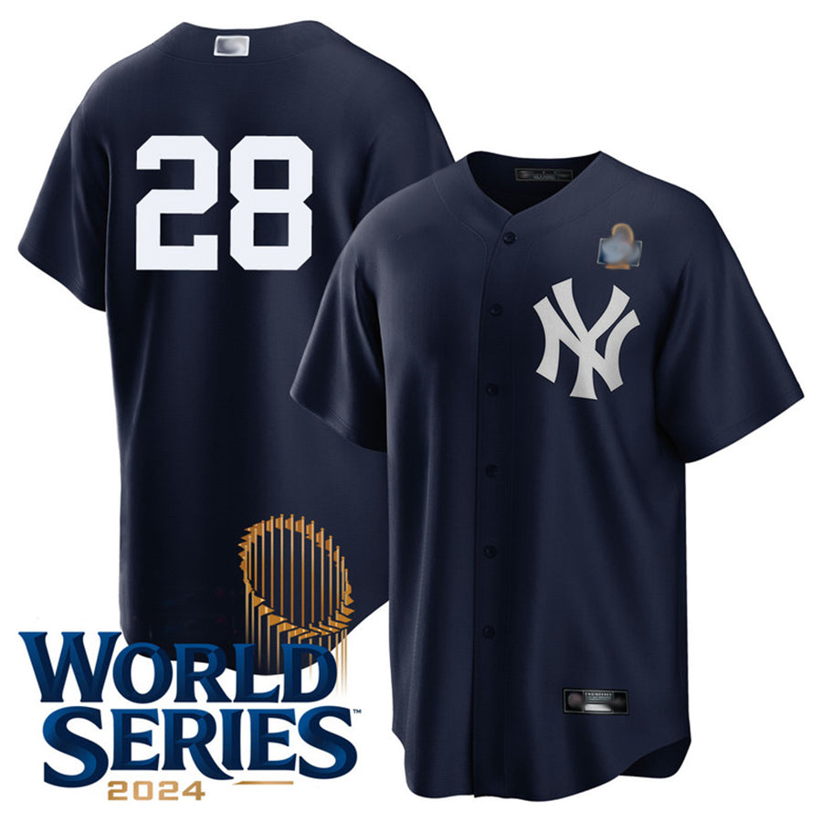 NY.Yankees #28 Austin Wells Player Navy World Series Replica Baseball Jerseys